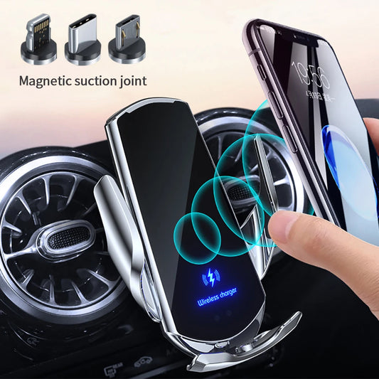 Q3 Intelligent Sensor Car Phone Holder Wireless Charger 15W Fast Charger Automatic Clamping Rotatable Mobile Support for the Car