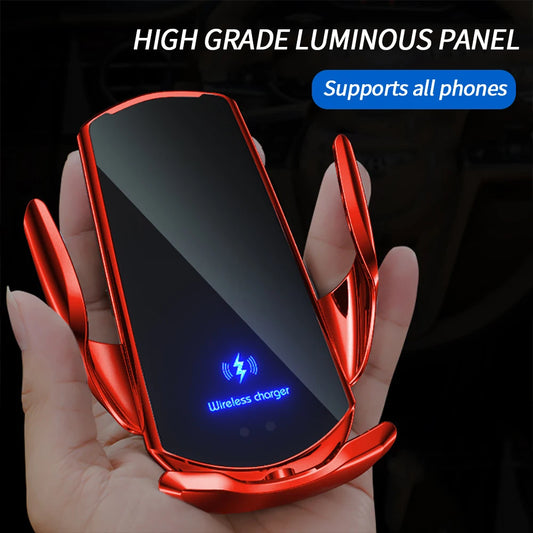 Q3 Intelligent Sensor Car Phone Holder Wireless Charger 15W Fast Charger Automatic Clamping Rotatable Mobile Support for the Car