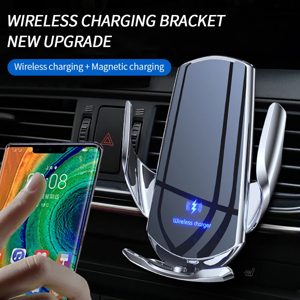 Q3 Intelligent Sensor Car Phone Holder Wireless Charger 15W Fast Charger Automatic Clamping Rotatable Mobile Support for the Car